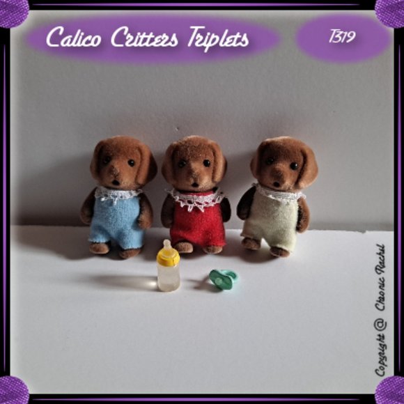 Vintage Brown Lab Baby Triplets - Picture 1 of 4